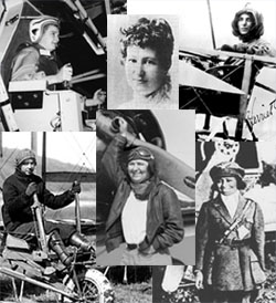 photo collage of pioneer women aviators